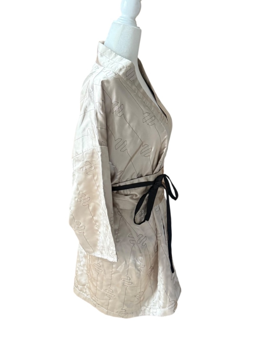 NWT Vintage Victoria Secret Kimono style Robe belted embroidered 90s 00s OS - Picture 6 of 15
